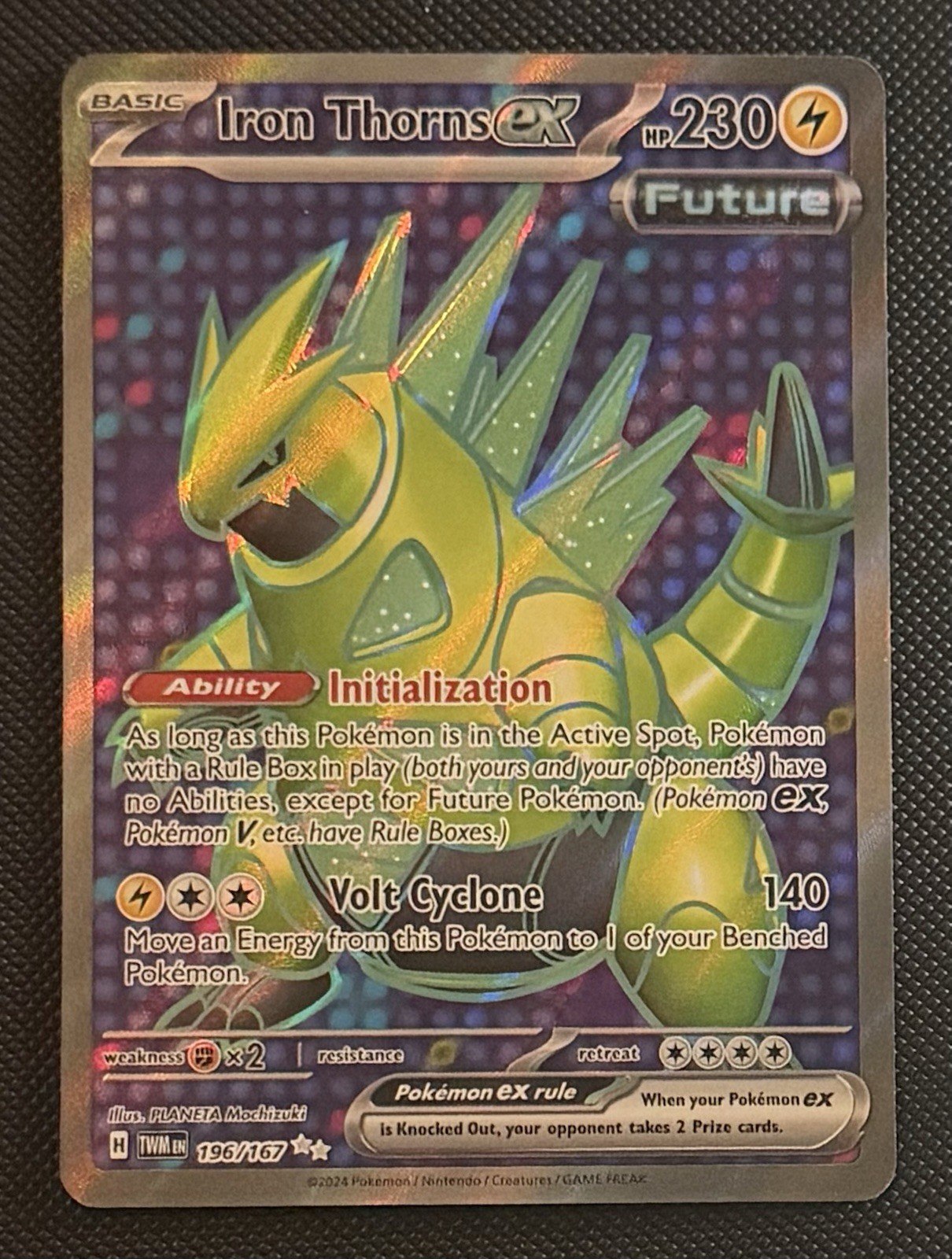 IRON THORNS EX 196/167 TWILIGHT MASQUERADE POKEMON (FULL ART, NM)