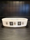 Atomic Starburst Federal Milk Glass Vintage Heat Proof Rectangular Baking Dish
