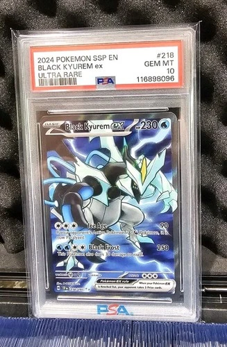 Pokémon Black Kyurem ex 218/191 Sv08 Surging Sparks Ultra Rare Holo PSA 10