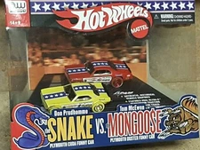 Rare Autoworld Snake & Mongoose Hot Wheels iWheels 2 Pack HO 4 Gear Slot Cars .