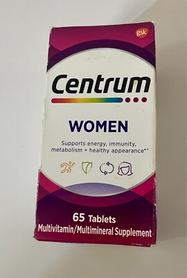 Centrum Women Daily Multivitamin/Multimineral Supplement-65 Tablets-EXP 9/2025.