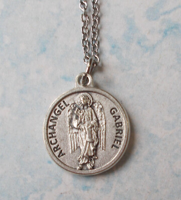 ARCHANGEL St Gabriel Saint Medal NECKLACE Pendant 20" Chain | eBay