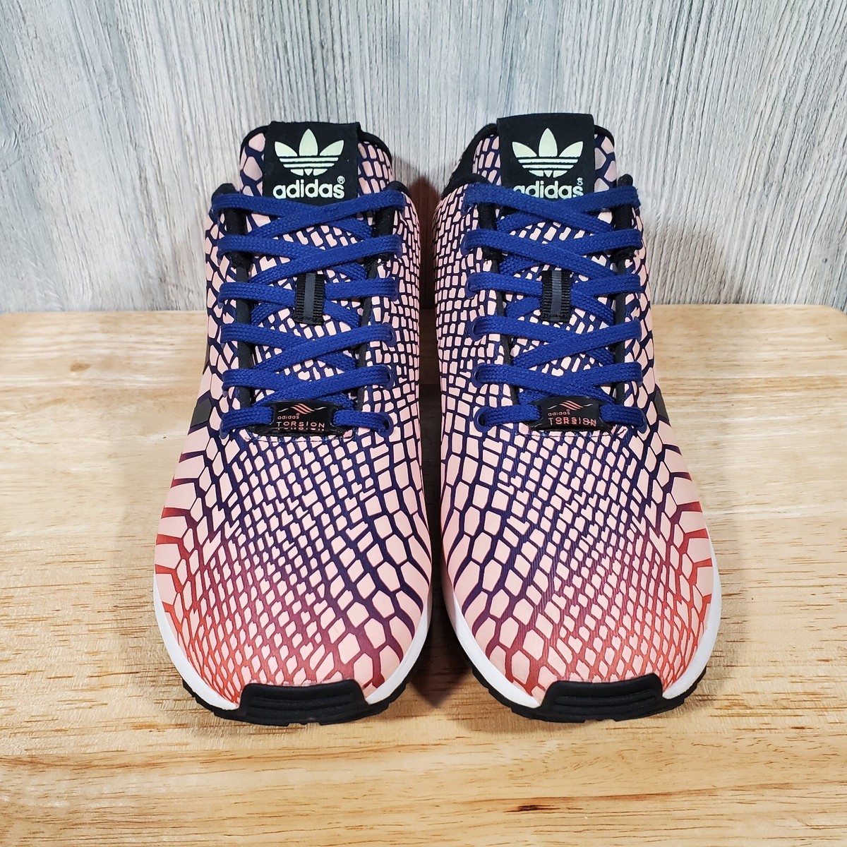 Women's Adidas ZX Flux Torsion Orange Blue Running Shoes