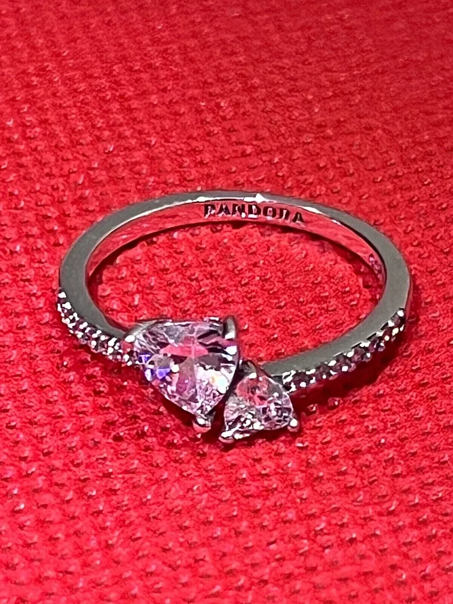 Double Heart Sparkling Ring - Pandora Shine