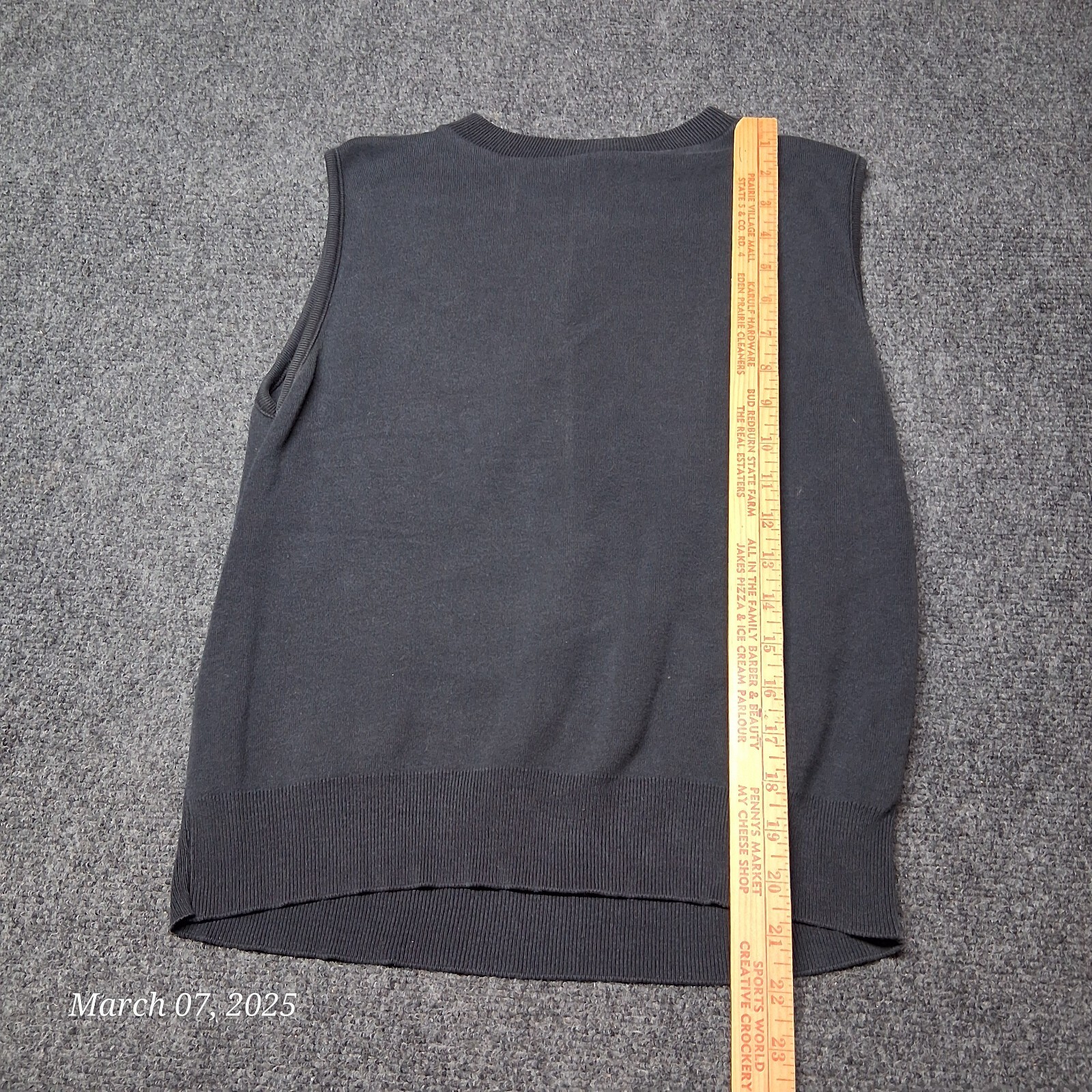 Joan Vass Sweater Women Size 2 Black Sleeveless Knit Made in USA 100% Cotton