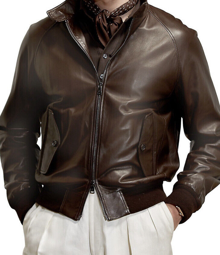 New $3295 Ralph Lauren Purple Label Men Pionge Leather Jacket Coat Brown XL  Ita | eBay