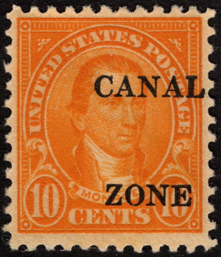 Canal Zone - 1925 - 10 Cent gelb überdruckt James Monroe # 87 neuwertig f-VF schön - Bild 1 von 1