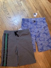 NWT Rockets of Awesome Two Pair Boys Blue Camo And Gray Knit Shorts-12