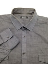 95 Alfani Men Regular-Fit Stretch Gray Cotton Long-Sleeve Button Dress Shirt Xl