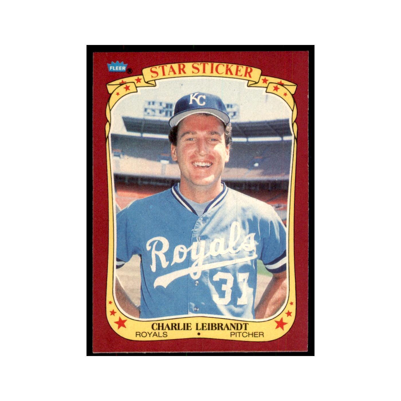 1986 Fleer Star Stickers Charlie Leibrandt Baseball Cards #69