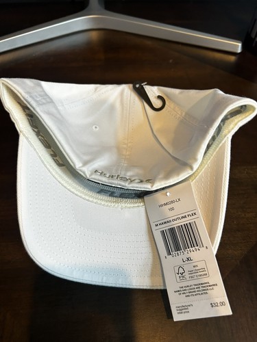 Hurley L/XL WhiteHawaii Outline Flex Hat MSRP $32 - Picture 3 of 4