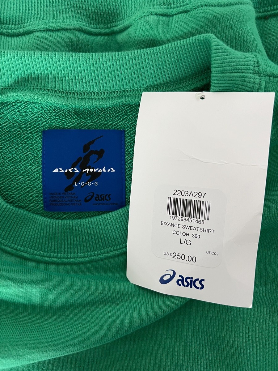 トップス ASICS BIXANCE SWEATSHIRT L BRIGHT GREEN Asics Novalis Green Bixance Sweatshirt - Bright Green