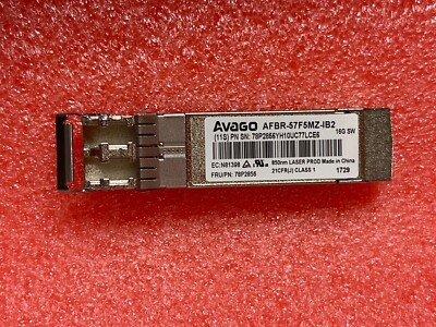 Avago 16GbE SR SFP+ Hot Plug Optical Transceiver AFBR-57F5MZ-IB2 850nm 78P2856