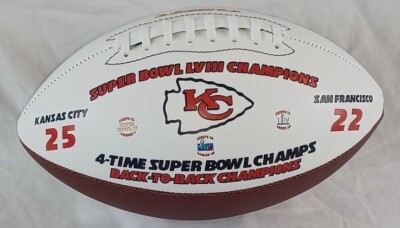 KANSAS CITY CHIEFS BACK TO BACK SUPER BOWL LVIII FULL SIZE SOUVENIR FOOTBALLS