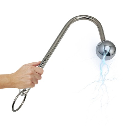 Stainless-Steel-Anal-Hook-Butt-Plug-Shock-Anal Vaginal Metal-Ball-Dildo - Picture 3 of 11