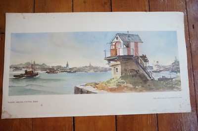 c1930s LNER Eastern Railway Carriage Print Poster Tilbury Hailing Francis Flint