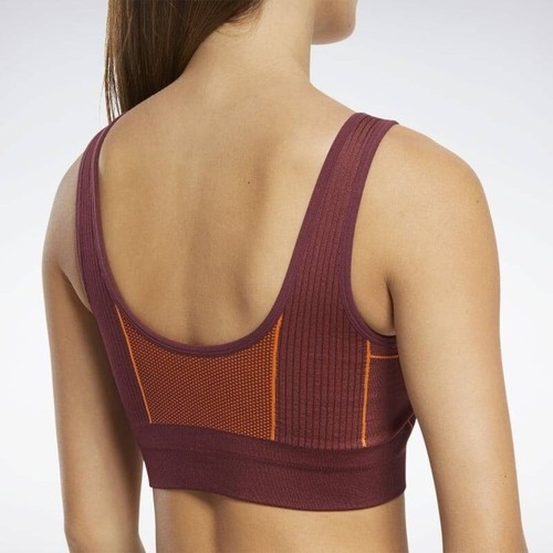 REEBOK Women's Workout MYT Seamless Sports Bra Burgundy Ladies Size M 12-14 NEW - Picture 4 of 4