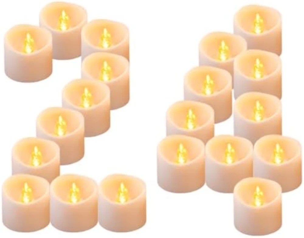 Homemory Set 12 Lumini LED A Batteria Con Fiamma Tremolante E Timer 6/18 Ore, Sicuri Per Interni