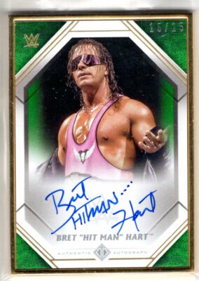 2021 Topps WWE Transcendent Auto BRET Hit Man HART Gold Framed AUTOGRAPH 15/15