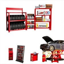 1/18 Diorama Garage Repair Model Set Car Workshop Tuning Scene Model Accessory