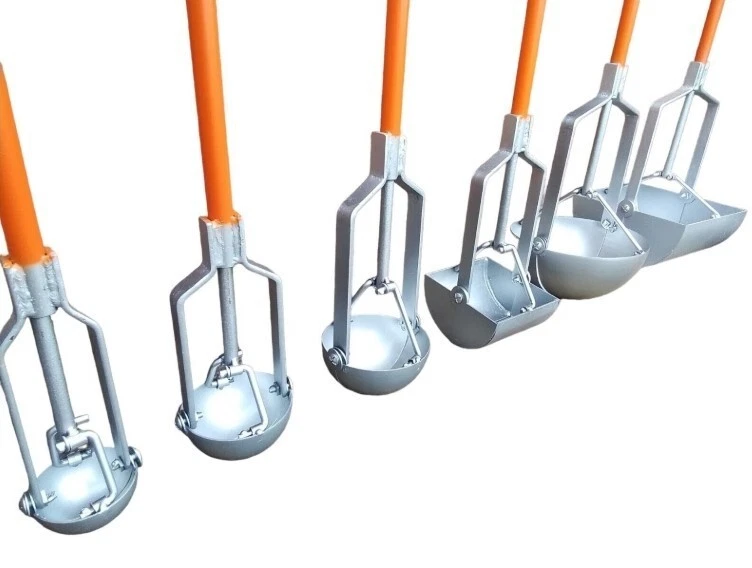 DLR METALCRAFT Drain Gully Silt Grab 3",4",5",8" Round/Square scoop with 5' handle. Free p&p