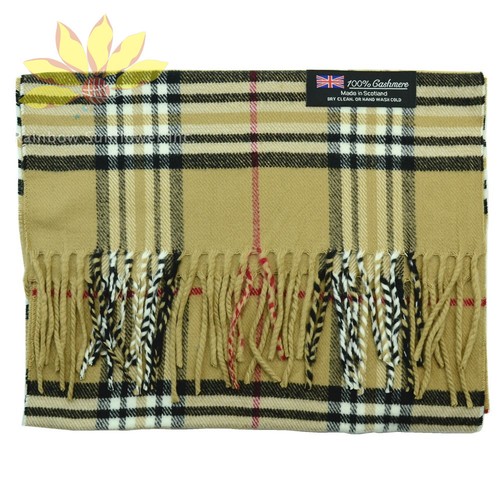 Men Women Unisex 100% Cashmere Classic Scarf Tartan Stripe Plaid Wool Scotland - Picture 2 of 23