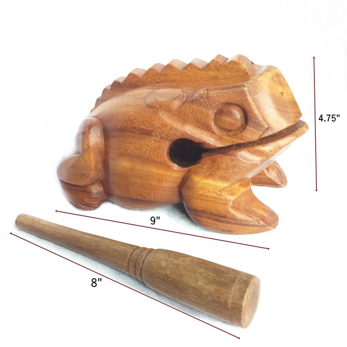 Guiro A Rana In Legno - Strumento Musicale A Percussione 10.2cm, Naturale O Verde - Foto 6