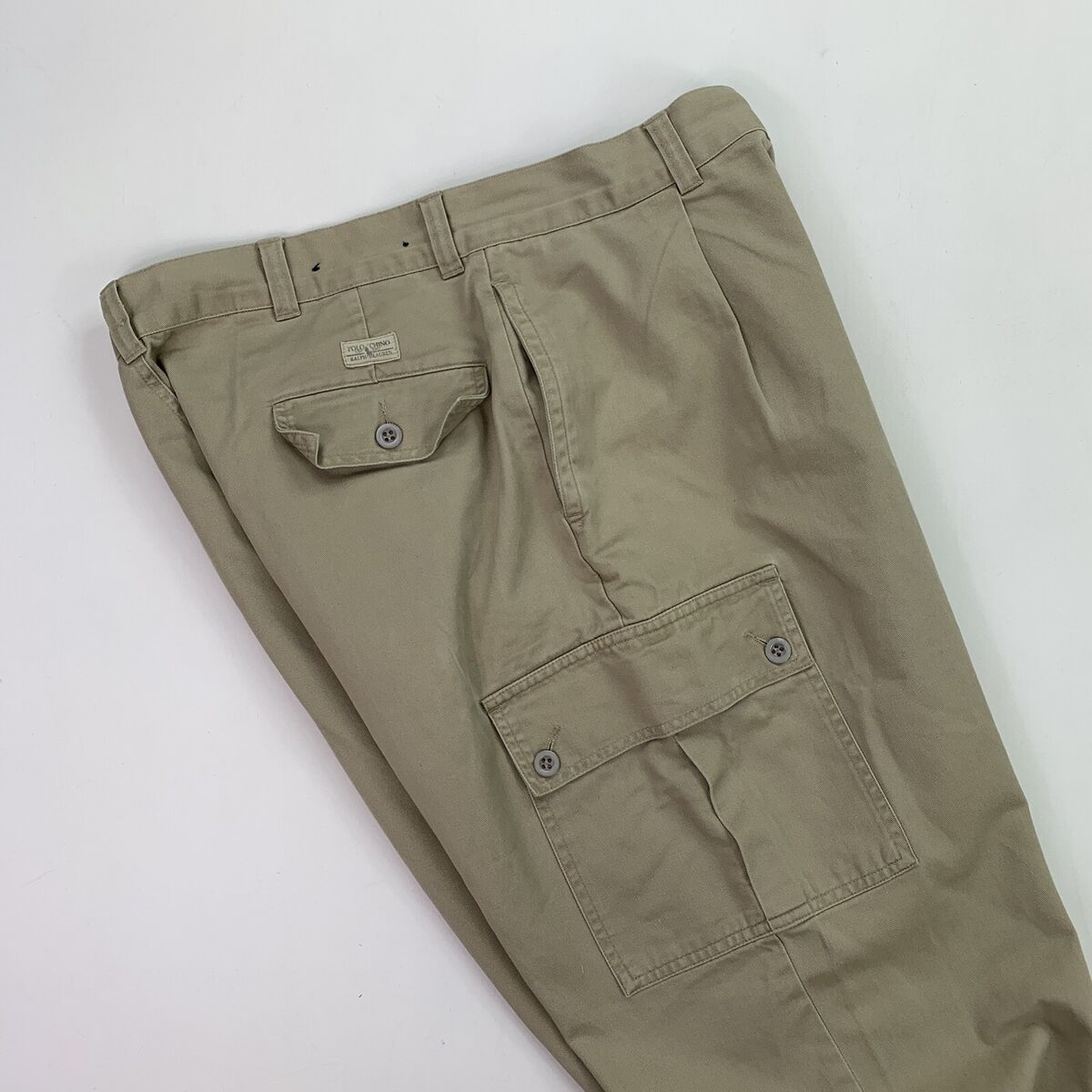 Vintage Polo Ralph Lauren (34x34) Khaki Pleated Elastic Vintage Polo Ralph Lauren (34x34) Khaki Pleated Elastic