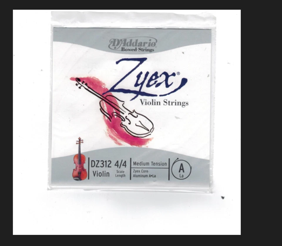 Une Corde Zyex  Composite de LA/A  pour violon 4/4 - D'addario médium  DZ312 - Photo 1/2