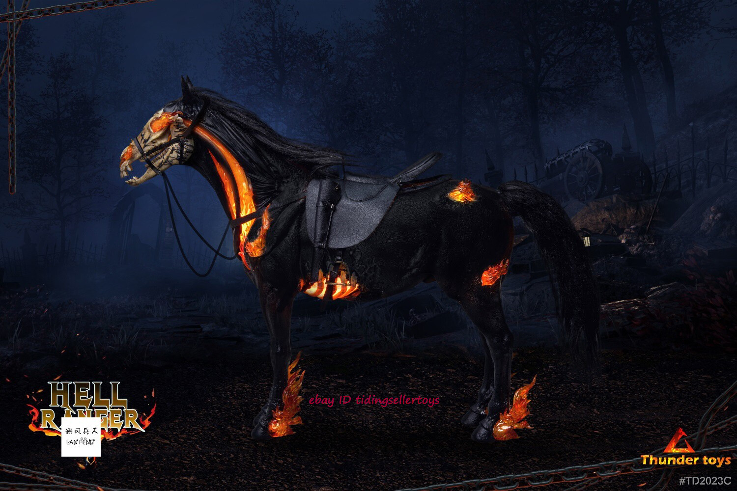 Thunder Toys Horse Ghost Rider Hell Ranger Cowboy For 1/6 Figure LED ...