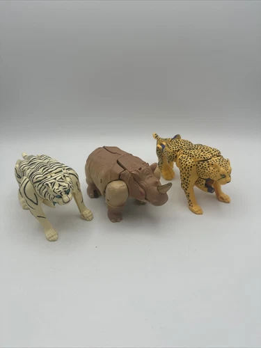 Cheetor Tigatron & Rhinox Transformer vintage Beast Wars Action Figures Lot Of 3