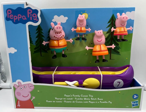 Peppa Pig PEPPA'S FAMILY CANOE TRIP With 4 Figures BNIB