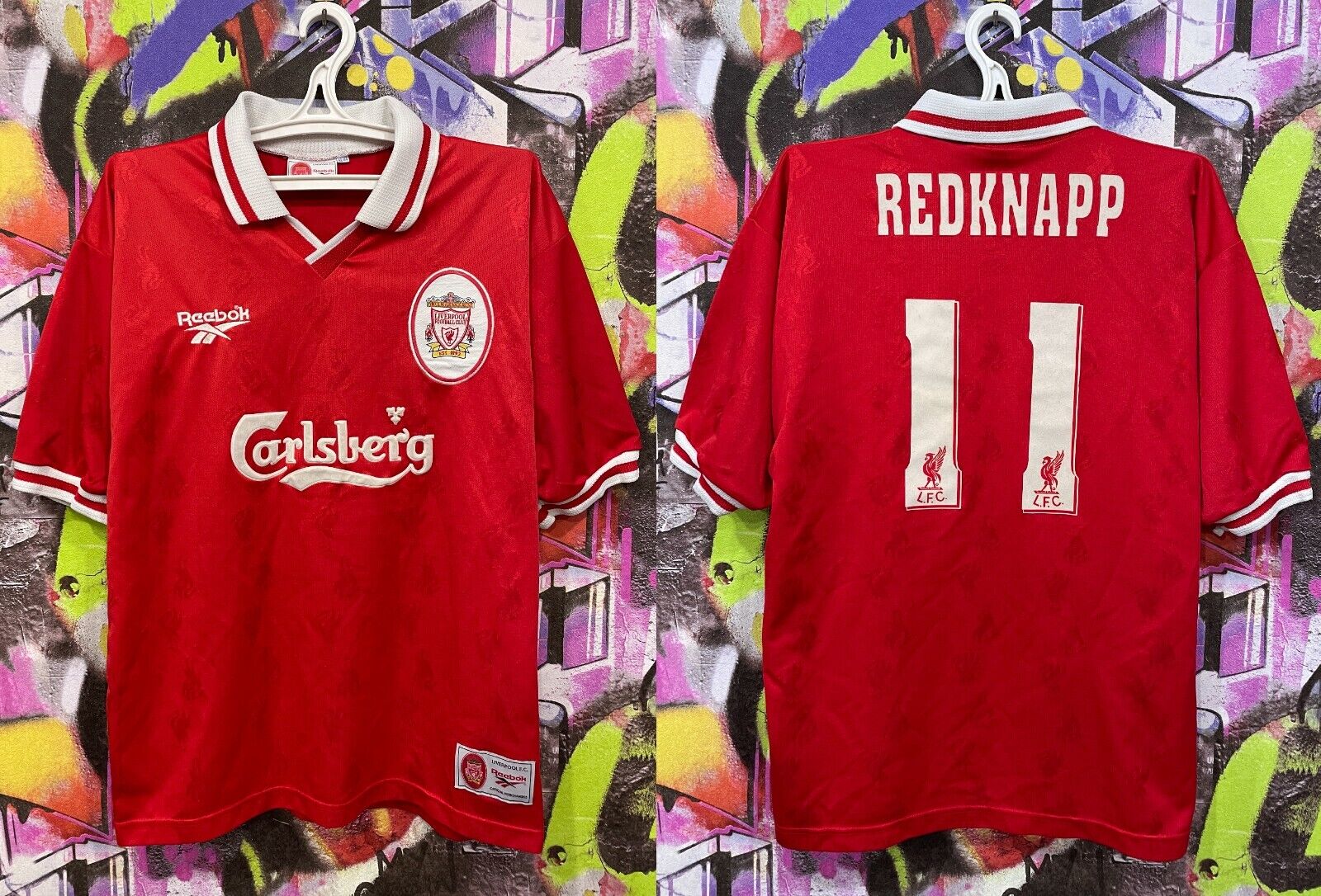 Liverpool FC Redknapp #11 1996 Home Soccer Reebok Mens 42/44 | eBay