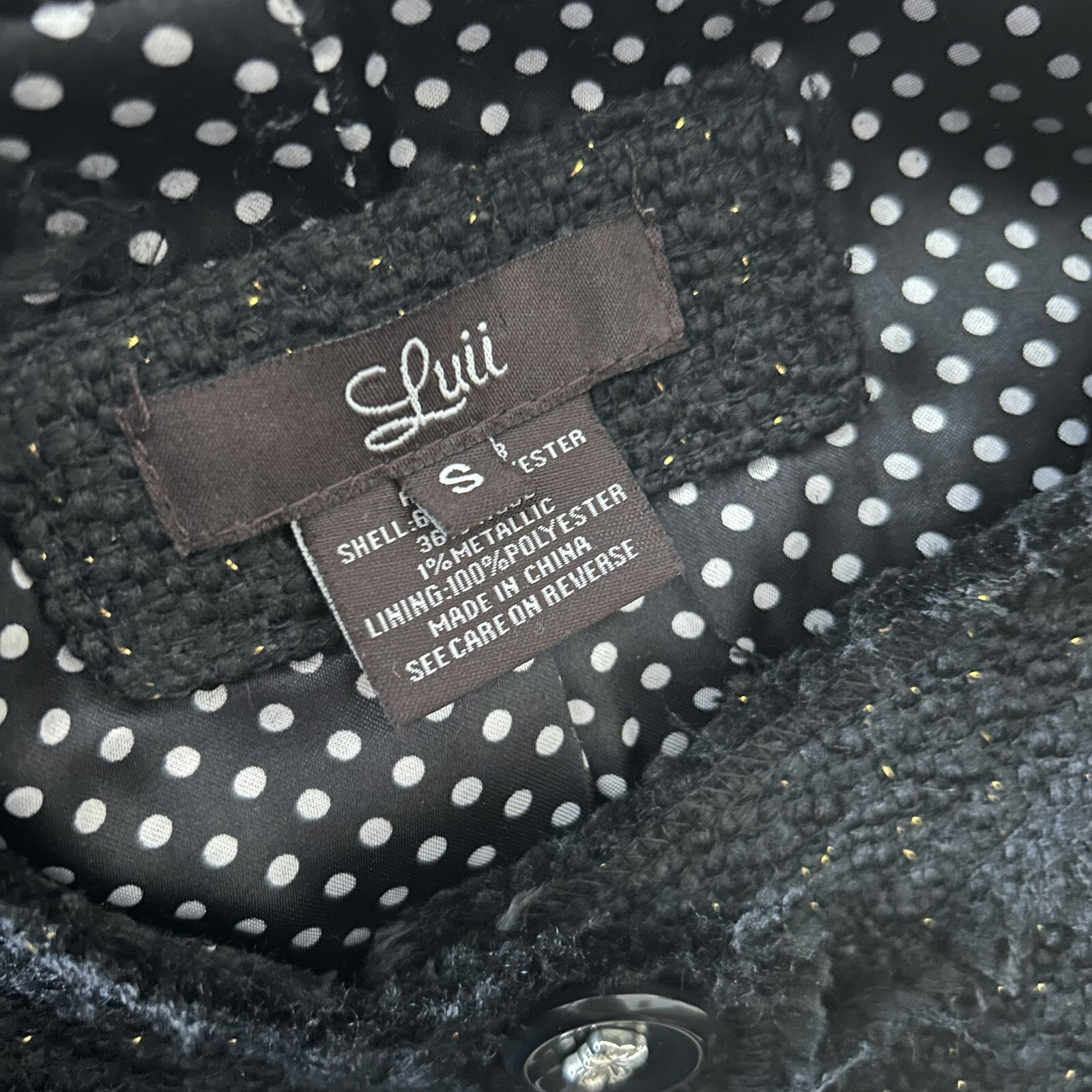 Luii size Small Button Front Designer Jacket Coat… - image 5