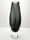 Mandruzzato Murano Vase Faceted Sommerso Art Glass Smoke Grey Mid Century Modern