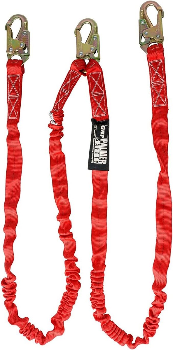 6FT Single Leg Safety Restraint Lanyard With Internal Shock Absorber – Steel Snap Hook, Heavy-Duty Webbing, ANSI/ASSP Rated, Alloy Steel Hammerhead (6 Feet)
