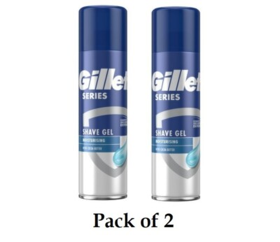 GILLETTE SERIES FEUCHTIGKEITSSPENDENDES RASIERGEL mit KAKAOBUTTER, 200ML (2er Pack)