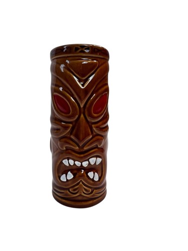 Tiki Farm 2005 MRG Tiki Farm Mug Tropical Hawaiian Red Eyes Handle Cup 7" Brown