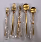 Stainless Steel Flatware Set - Gold Cutlery - Satin Finish - 20 Piece set
