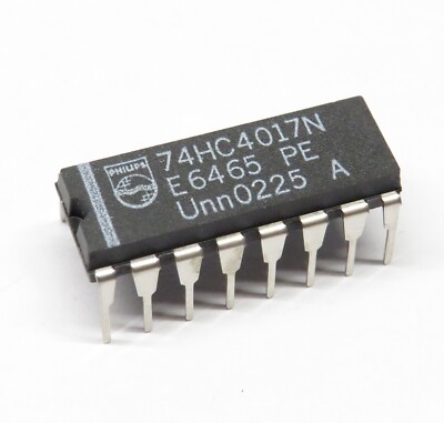 10 Stück 74HC4017N Johnson decade counter with 10 decoded outputs, Philips