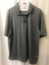 CHAMPION Men's Size L Athletic DUO-DRY GOLF Short Sleeve Polo Shirt Gray