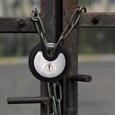 Round Disc Padlock Home Security Door Locks For Warehouse Iron Gate Waterproof