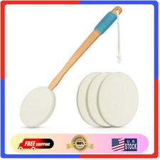 RMS 17.5 Inch Long Handle Lotion Applicator with 4 Pads and Travel Bag