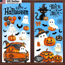 Halloween Window Clings Stickers Decor Fall Large,
