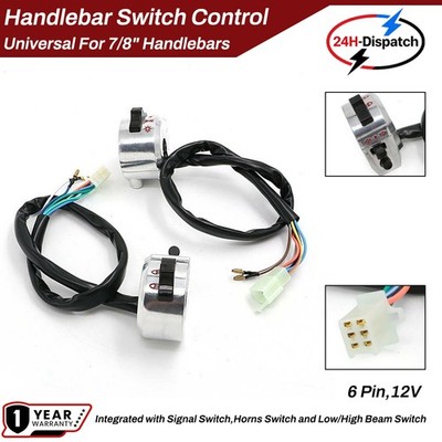22mm 7/8'' Universal Motorcycle Handle Bar Handlebar Switch Control Left & Right