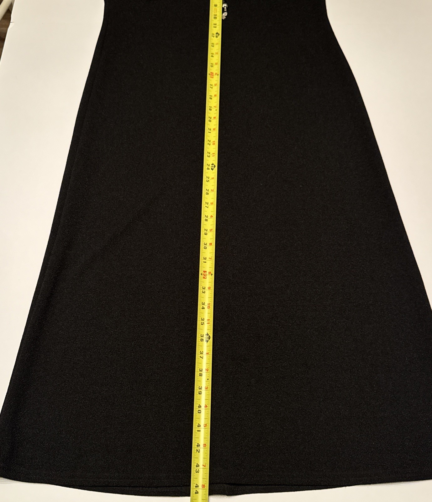 Black Sleeveless Dress with Necklace Size 12 Textured Knit 2454Z image 4