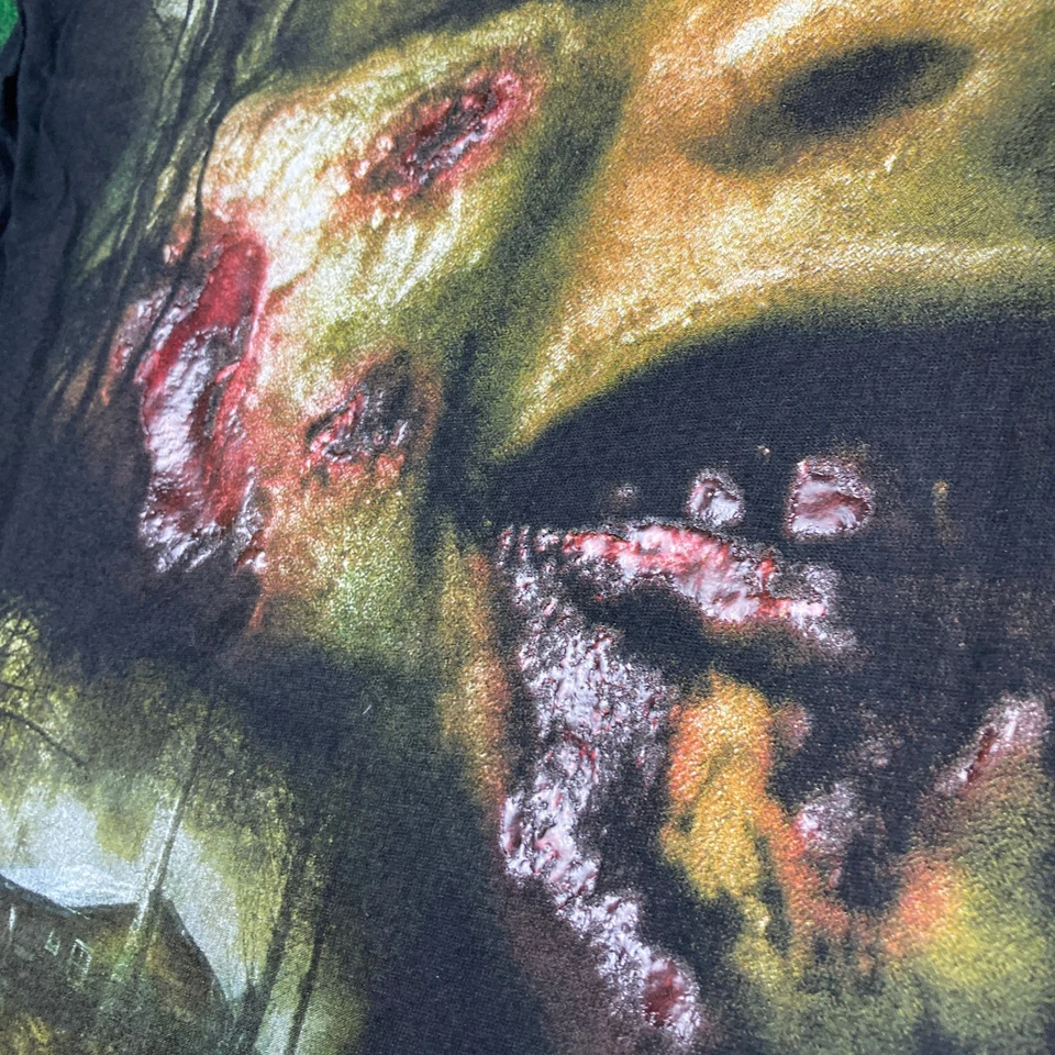 复古万圣节恐怖之夜邪恶死亡衬衫男式 S 黑色 2013 年电影宣传 — 第 4/4 张图片