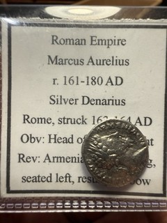 Marcus Aurelius Denarius 161 180 AD Weeping Armenia Head Of Marcus Right