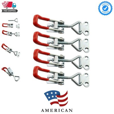 4PCS Latch Catch Cabinet Boxes Handle Toggle Lock Clamp Hasp Silver 4001