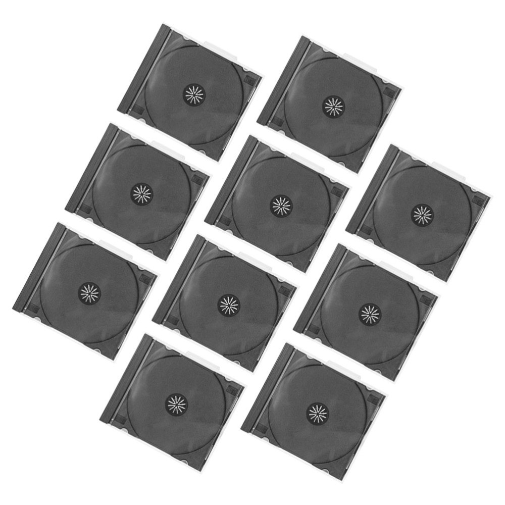 10-Piece Clear Plastic CD DVD Storage Cases with Display Frame  